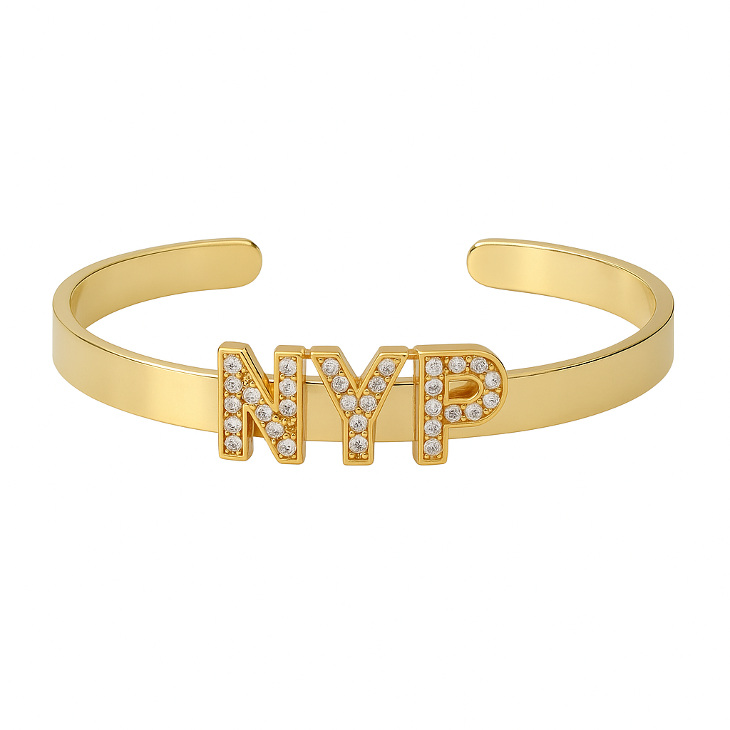Initial Gold Cuff