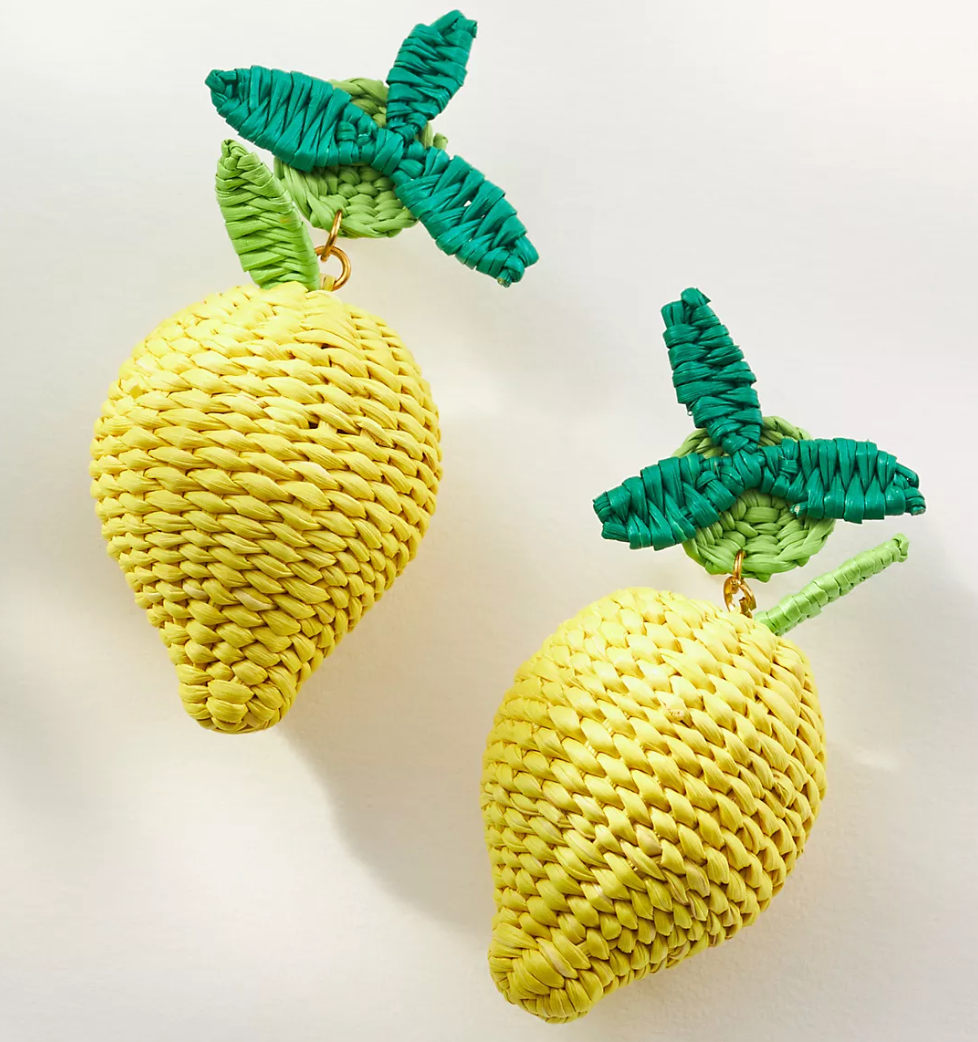 Rattan Lemon Drop Earrings