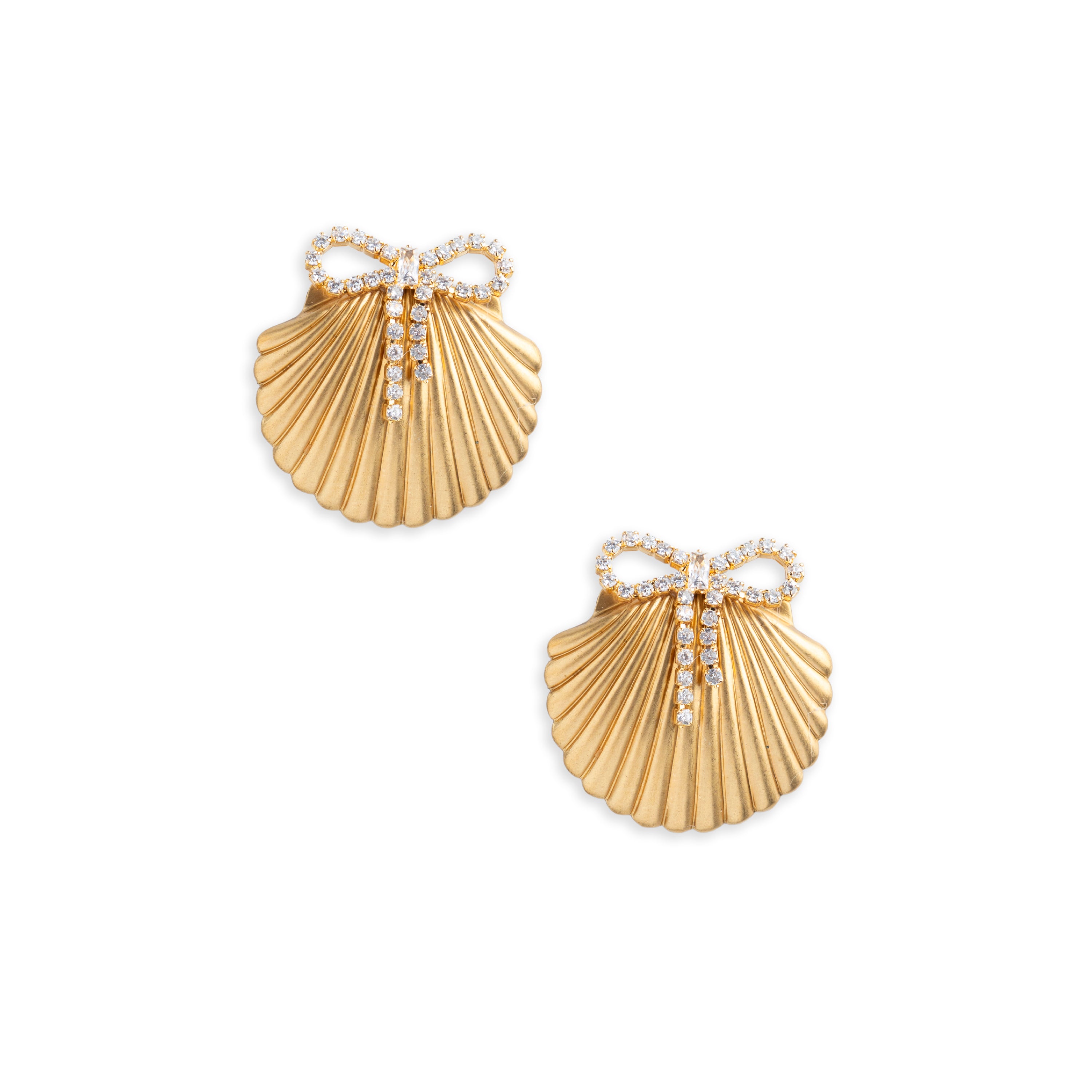 Pave Bow Shell Studs